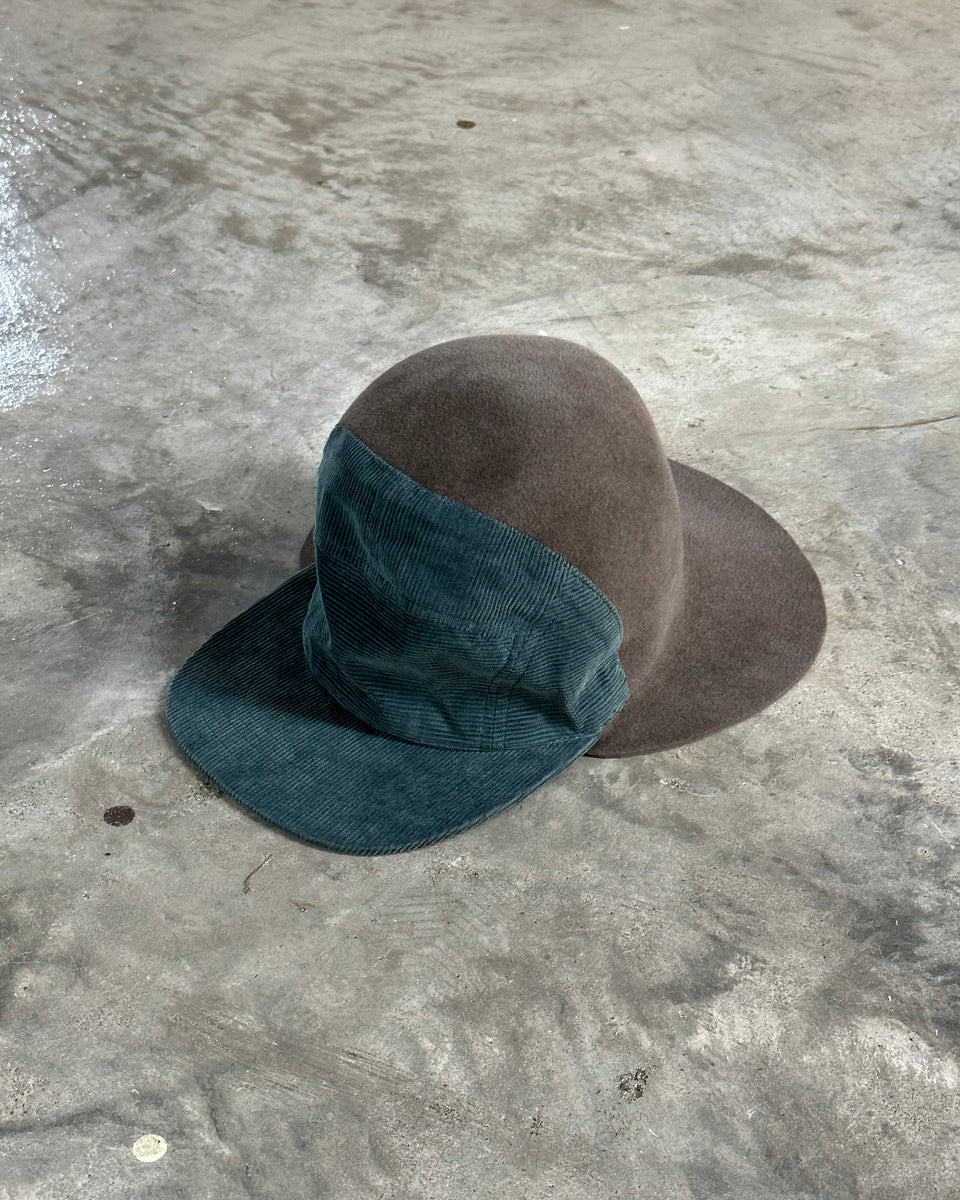 【KIJIMA TAKAYUKI】FELT & CORDUROY DOUBLE VISOR CAP