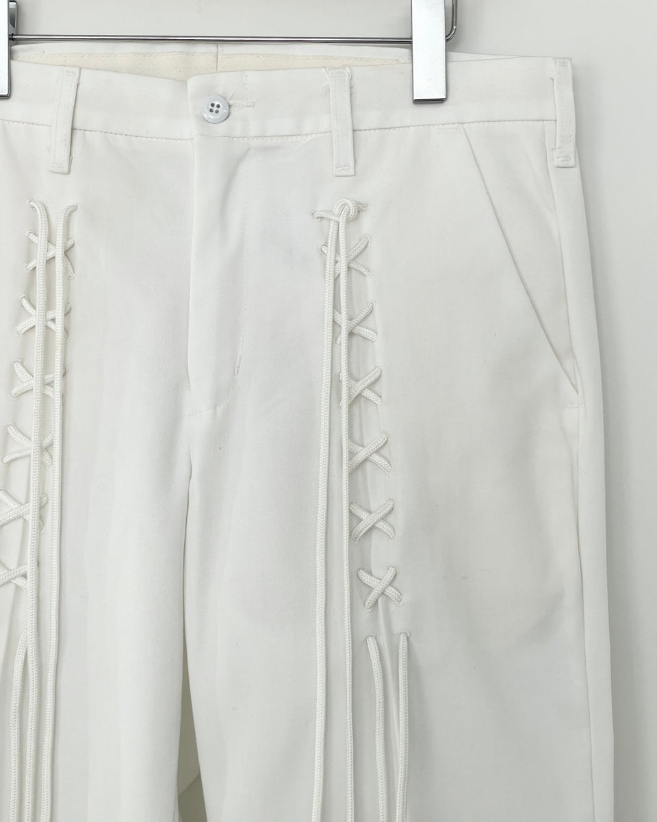 【elephant TRIBAL fabrics】LACE UP WORK PANTS | WHITE