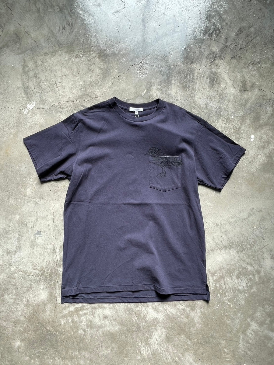 【engineered Garments】printed Cross Crew Neck T Shirt Black