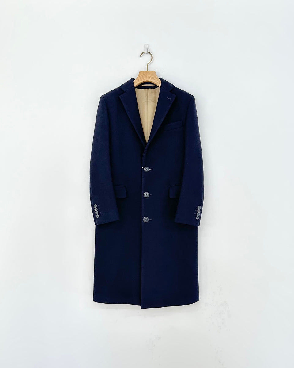 Scye】WOOL CASHMERE MELTON EPSOM COAT | NAVY | EDISTORIAL STORE