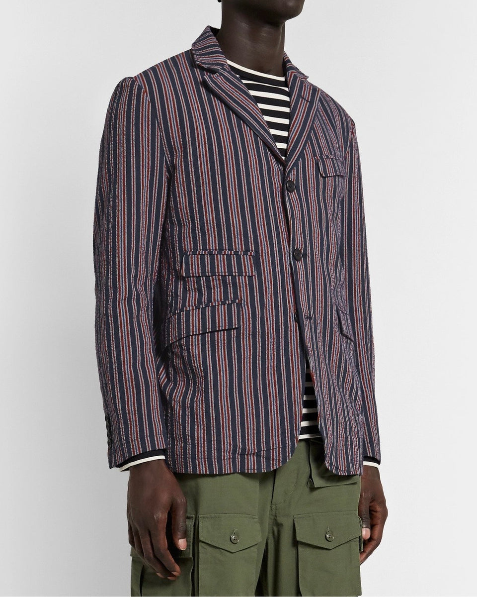 Engineered Garments AndoverJacket Ｍストライプ ENGINEERED GARMENTS] SEERSUCKER ALTERNATE STRIPE ANDOVER