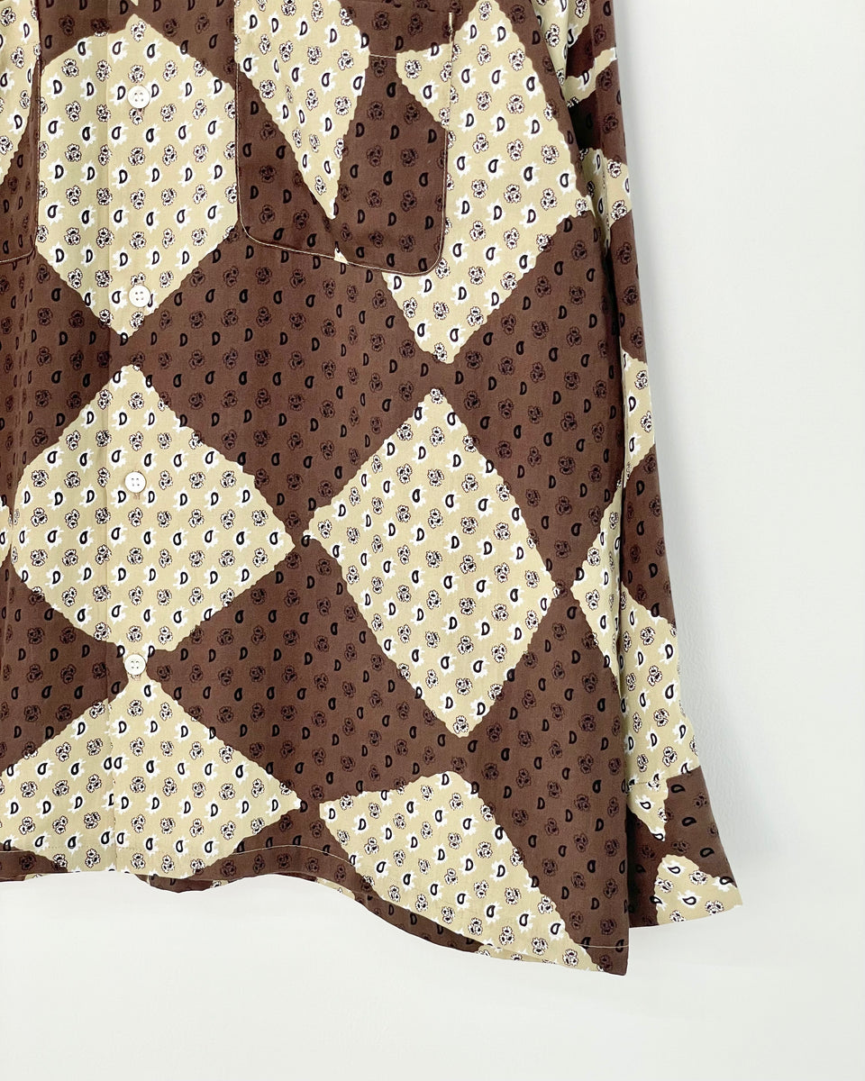 【NOMA t.d.】ARGYLE OPEN COLLAR L/S SHIRT NOMA t.d.】ARGYLE OPEN COLLAR L/S SHIRT | BEIGE | EDISTORIAL