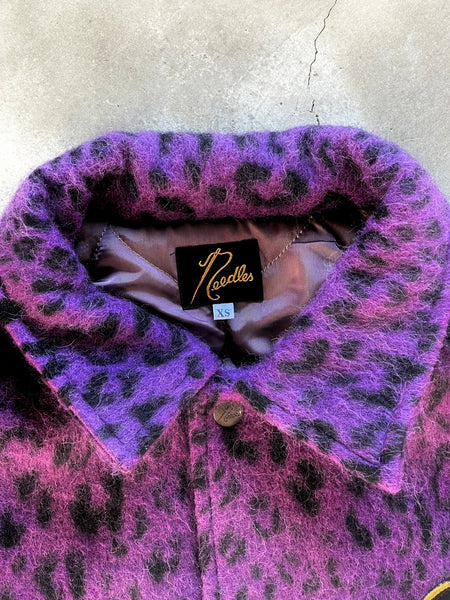 【Needles】WOOL COACH JACKET｜PURPLE×LEOPARD