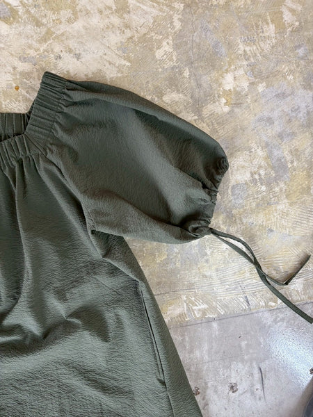 【THOUSAND MILE】BALLOON SLEEVE ONE PIECE | KHAKI |
