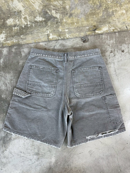 [TRISECT2] DAMAGE DENIM SHORT PANTS | GRAY