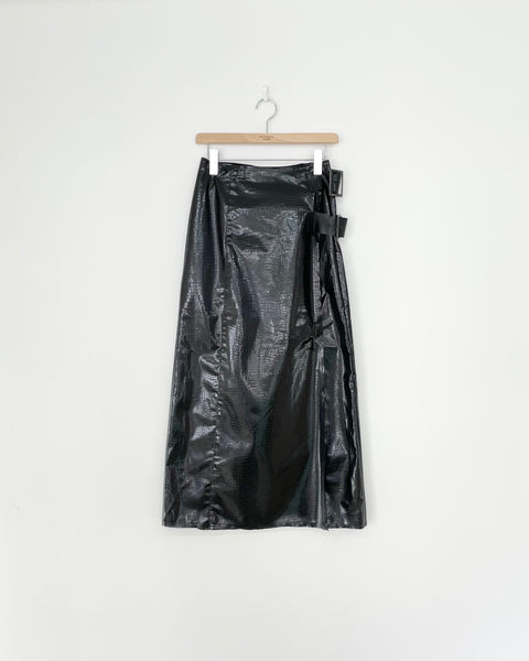 Needles FAUX LEATHER WRAP SKIRT