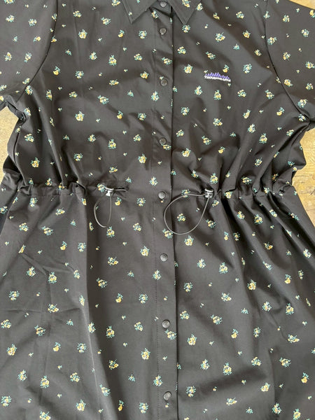 【THOUSAND MILE】FLOWER PRINT SHIRT ONE PIECE | BLACK |