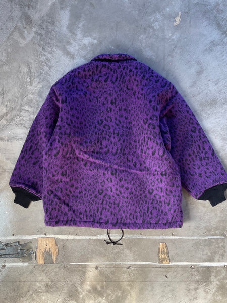 【Needles】WOOL COACH JACKET｜PURPLE×LEOPARD