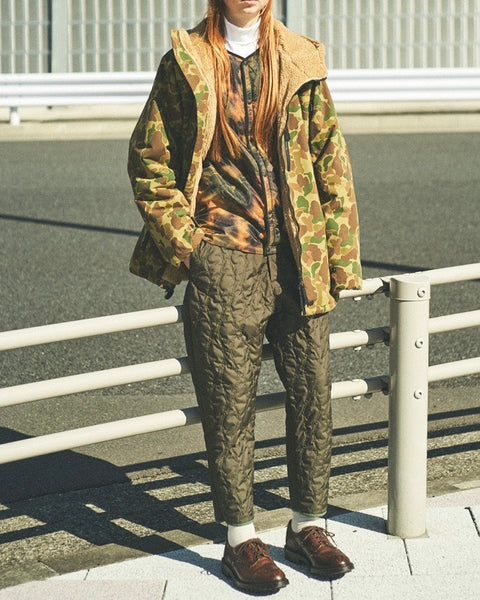 【South2 West8】NYLON TASSER CAMO ZIPPED COAT | KHAKI