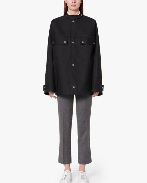 MACKINTOSH JIL SANDER+ BONDED COTTON CABAN JACKET BLACK