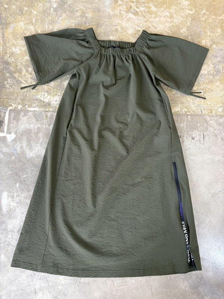【THOUSAND MILE】BALLOON SLEEVE ONE PIECE | KHAKI |