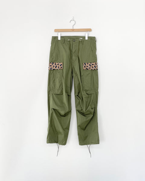 MASH UP SILK FLAP CARGO PANTS 