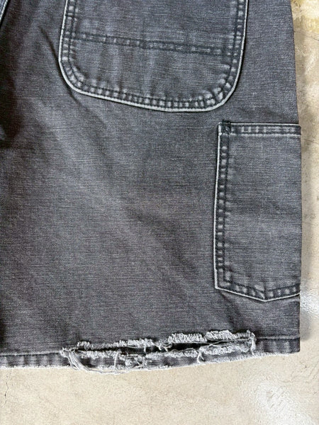 [TRISECT2] DAMAGE DENIM SHORT PANTS | BLACK