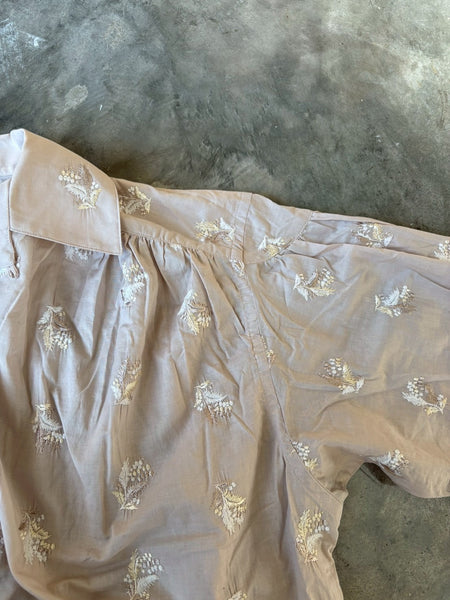 【AIE】Painter Shirt - Floral Emb.