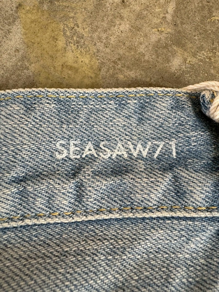 【SEASAW71】PLEATS DENIM SHORTS | LIGHT BLUE