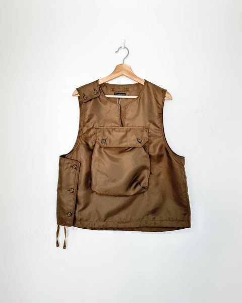 ENGINEERED GARMENTS SATIN COVER VEST BROWN