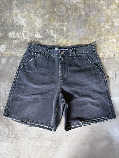 [TRISECT2] DAMAGE DENIM SHORT PANTS | BLACK