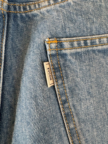 【EVCON】5POCKET TUCK WIDE DENIM PANTS| BLUE