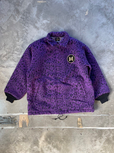 【Needles】WOOL COACH JACKET|PURPLE×LEOPARD