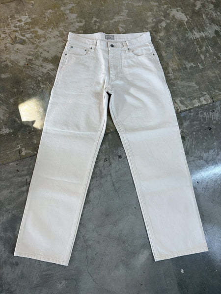 【EVCON】5POCKET WIDE DENIM PANTS | WHITE