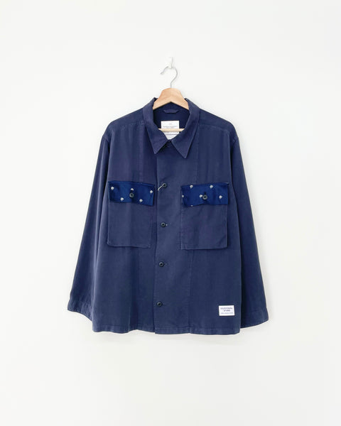 MASH UP SILK FLAP MILITARY SHIRT