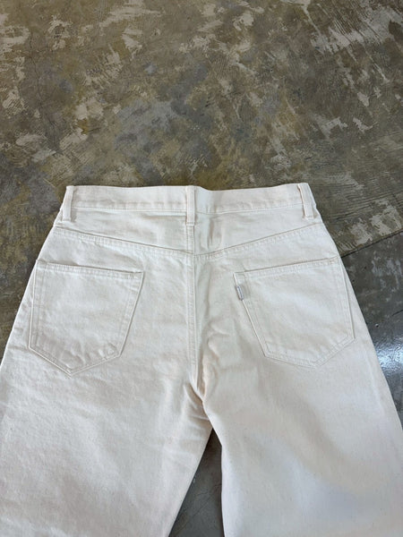 【EVCON】5POCKET WIDE DENIM PANTS | WHITE