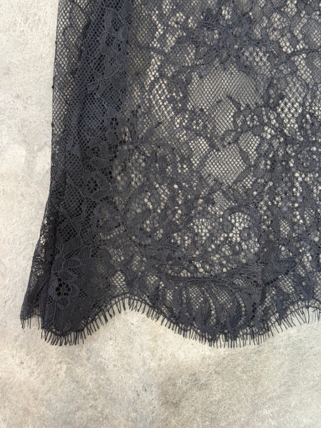 【BEAMS HEART】SATIN × LACE SKIRT | GRAY / PINK