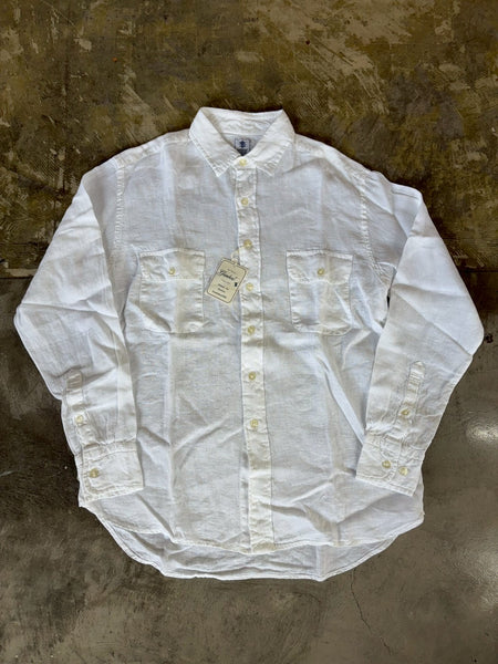 【GAMBERT】LINEN W-POCKET SHIRT | BLACK / WHITE