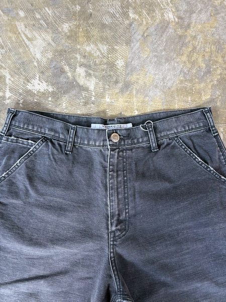 [TRISECT2] DAMAGE DENIM SHORT PANTS | BLACK