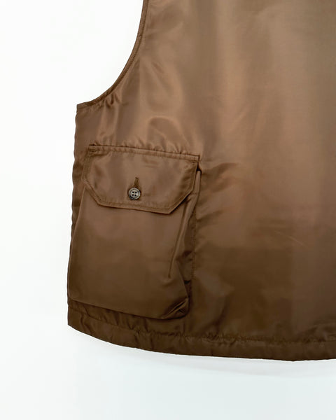 ENGINEERED GARMENTS SATIN COVER VEST BROWN