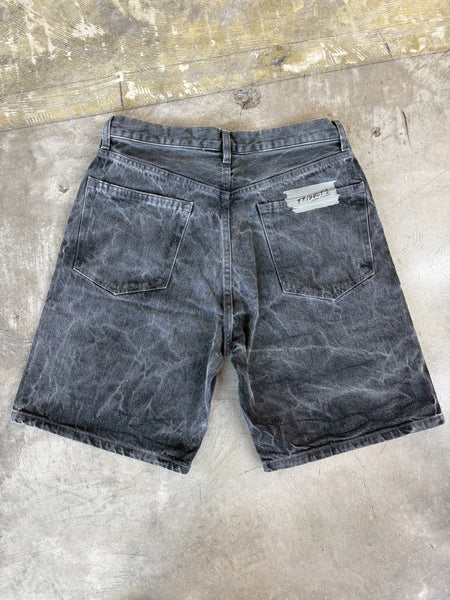 [TRISECT2] FADE DENIM SHORT PANTS | BLACK