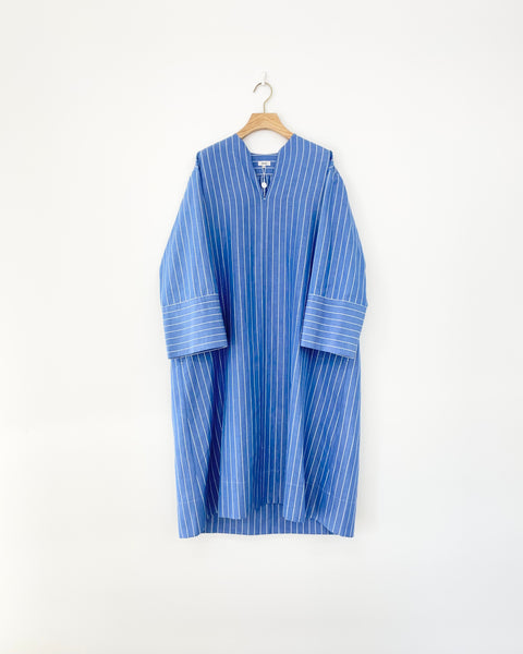 【Scye】COTTON LINEN STRIPE SACK DRESS