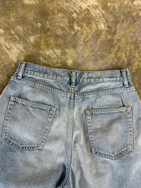 【SEASAW71】PLEATS DENIM SHORTS | LIGHT BLUE