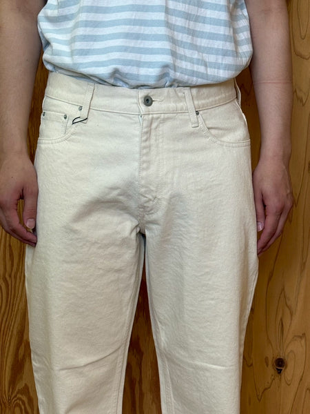 【EVCON】5POCKET WIDE DENIM PANTS | WHITE