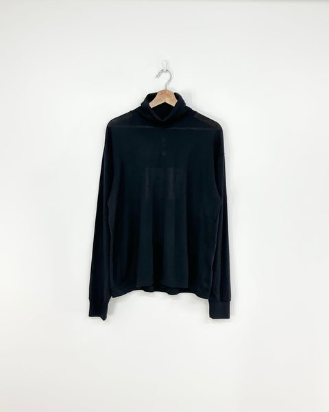 Needles WOOL JERSEY TURTLE NECK BLACK
