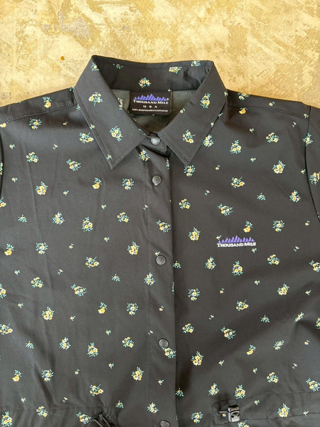 【THOUSAND MILE】FLOWER PRINT SHIRT ONE PIECE | BLACK |