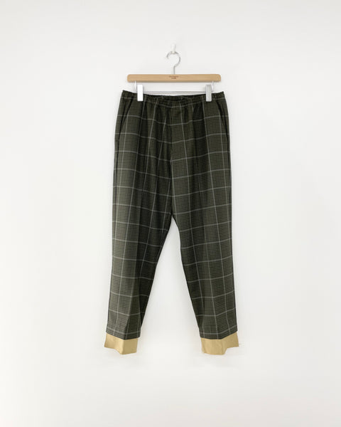 MASH UP TWILL HEM CHECK EASY PANTS