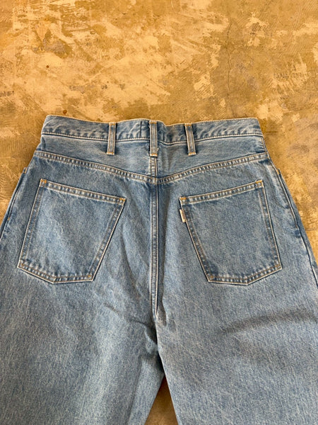 【EVCON】5POCKET TUCK WIDE DENIM PANTS| BLUE