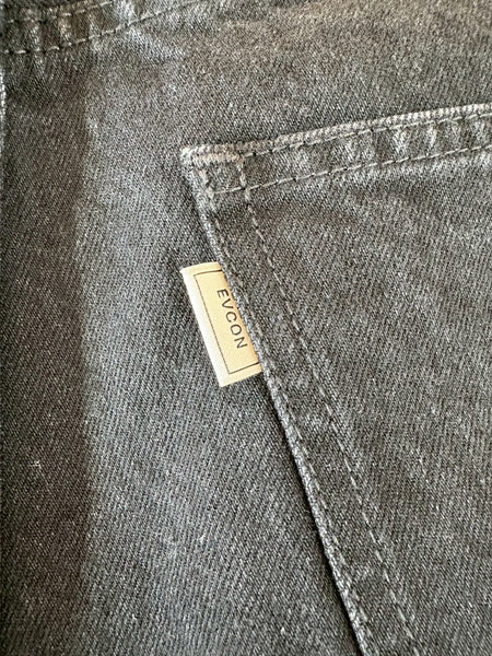 【EVCON】5POCKET TUCK WIDE DENIM PANTS | BLACK