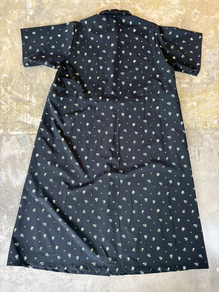 【THOUSAND MILE】FLOWER PRINT SHIRT ONE PIECE | BLACK |