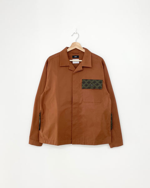 【MASH UP】SILK FLAP SHORT BLOUSON | BROWN