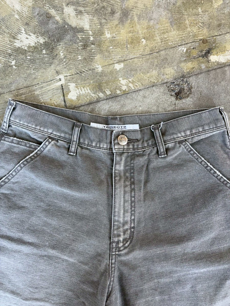 [TRISECT2] DAMAGE DENIM SHORT PANTS | GRAY