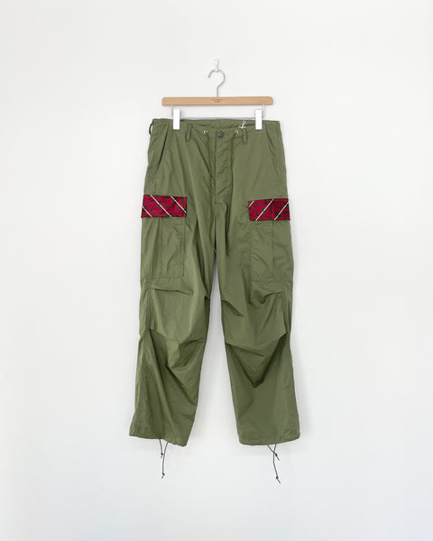 MASH UP SILK FLAP CARGO PANTS
