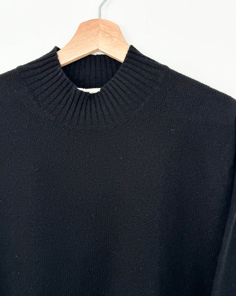 MARS KNIT WEAR LAMBSWOOL PLAIN TURTLE NECK KNIT BLACK