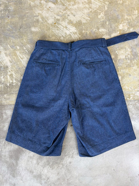 【Traditional Weatherwear】CHAMBRAY BELTED SHORT PANTS