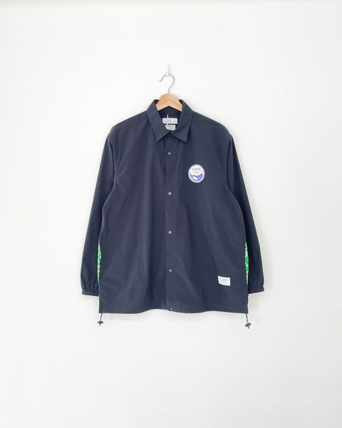 【MASH UP】SWITCHING POCKET COACH SHIRT JACKET | NAVY