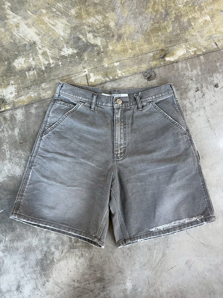 [TRISECT2] DAMAGE DENIM SHORT PANTS | GRAY