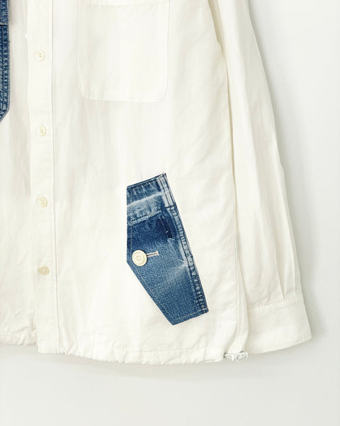 【MASH UP】DENIM POCKET COACH JACKET | WHITE