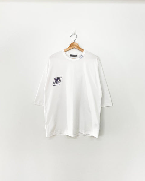 [MASH UP]LSM LOGO QUARTER SLEEVE TEE | WHITE