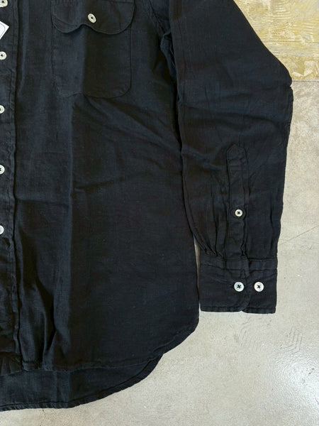 【GAMBERT】LINEN W-POCKET SHIRT | BLACK / WHITE